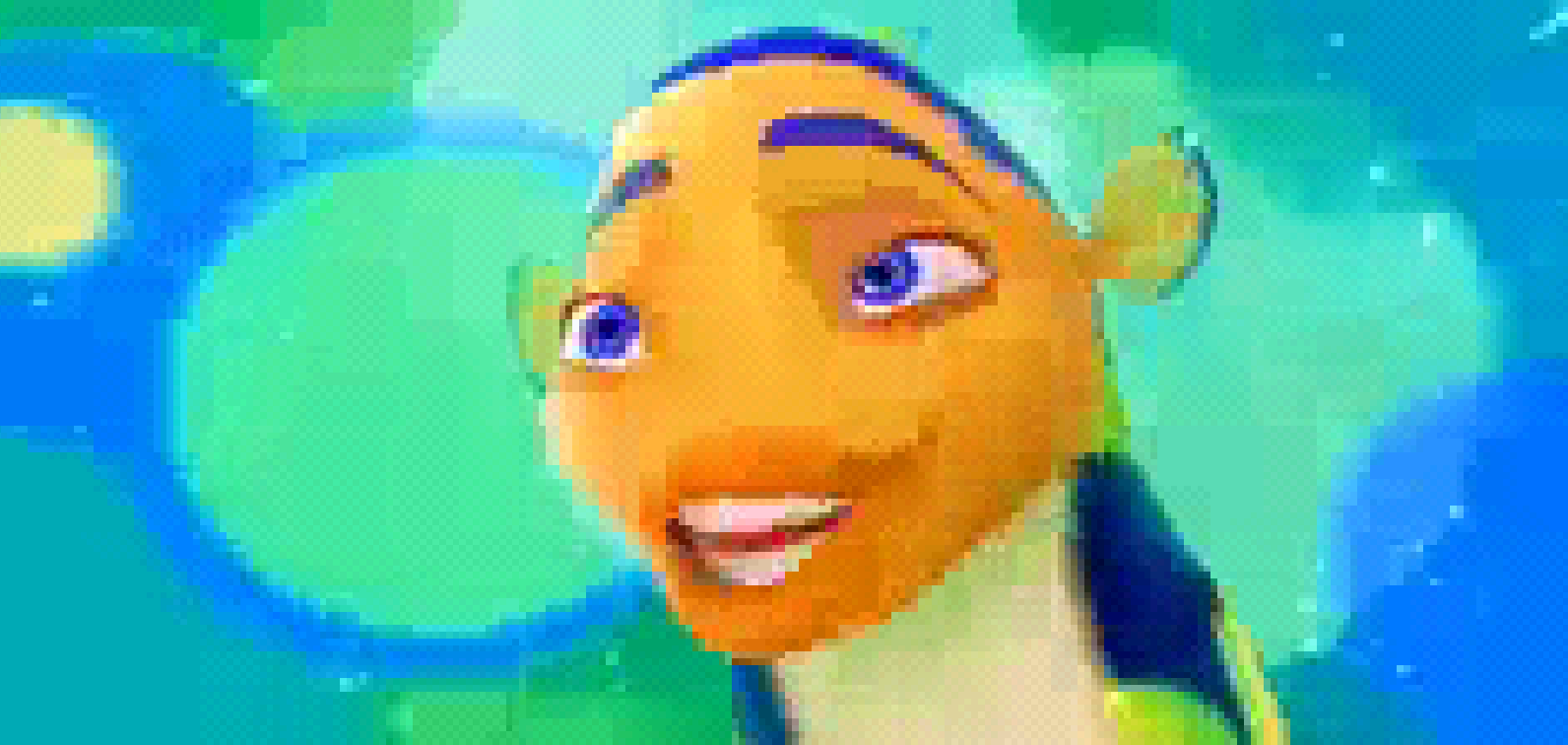 highly compressed screenshot of will smith fish from shark tale