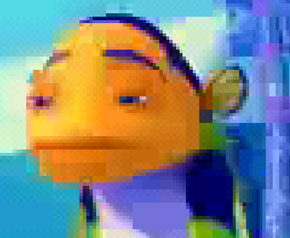 highly compressed screenshot of will smith fish from shark tale